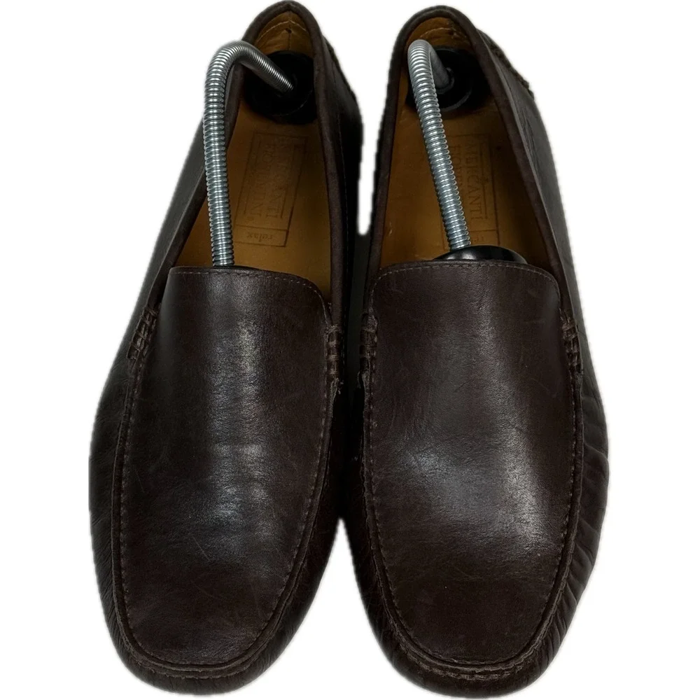 Mercanti Fiorentini Mens Dark Brown Leather Driving Loafers MF-9838A Size 11.5 M